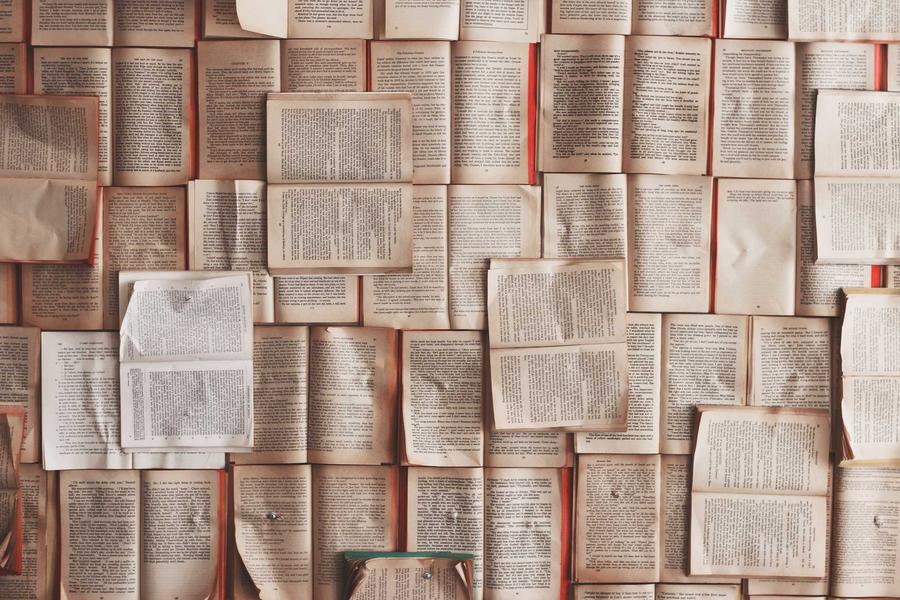 Document pages spread out across a table